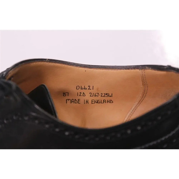 Peal & Co for Brooks Brothers Black Captoe Oxford Leather Dress Shoes 12 D - Picture 12 of 12